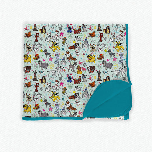 Sketchy Pups Triple Layered Bamboo Blanket