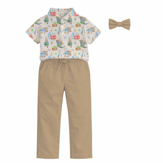 Some Bunny Loves You Bamboo Youth Dapper Polo Set