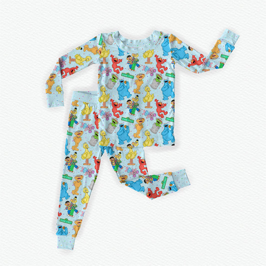 OG Sesame Street Bamboo Long Sleeve Two Piece Pajama Set