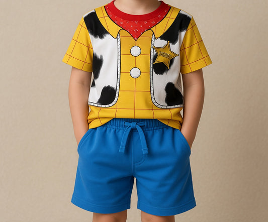 Woody Tee & French Terry Shorts Set