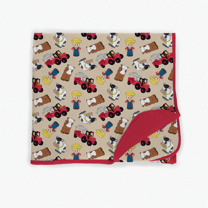 Farm Tiny People 65x85 Bamboo Blanket