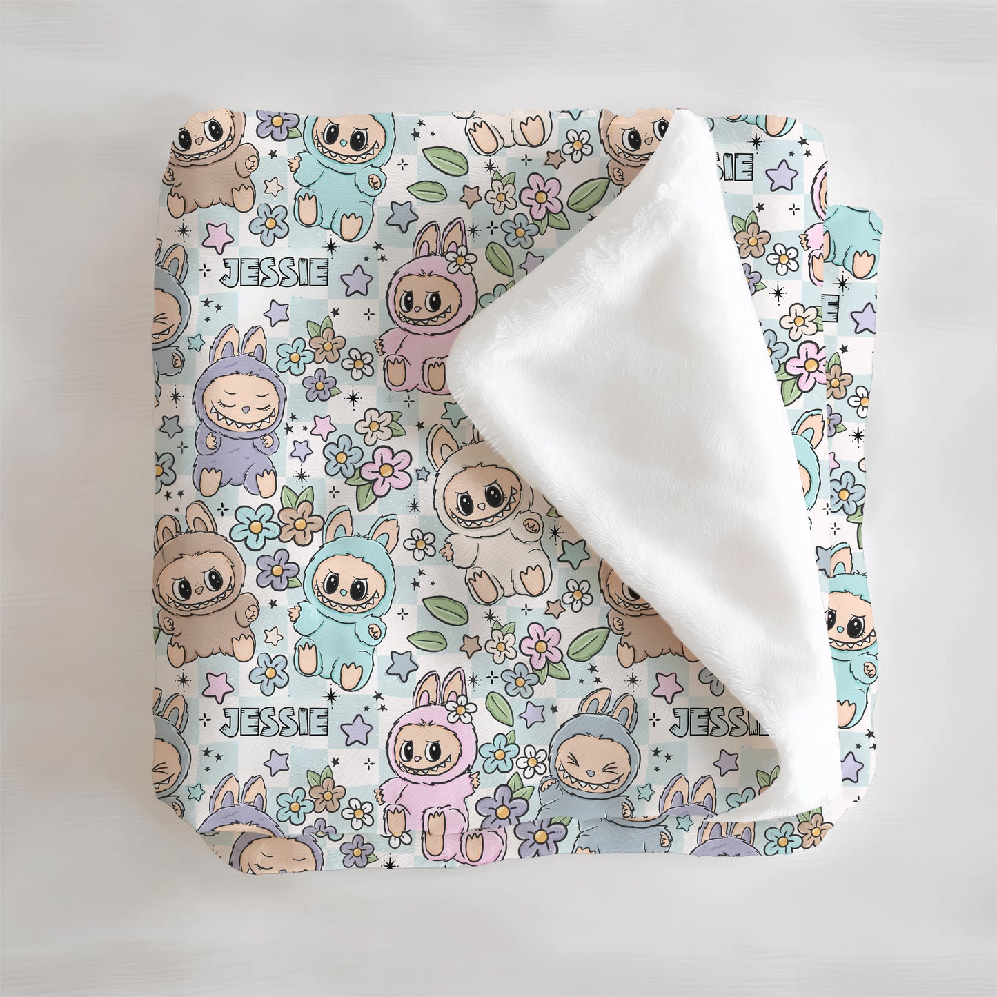 Labubu Have a Seat Minky Blanket