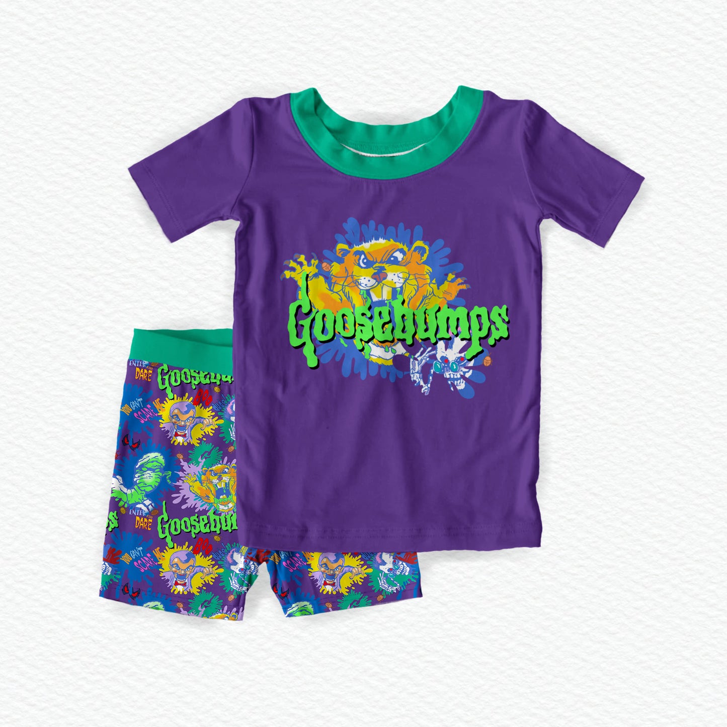 Goosebumps Bamboo Short Sleeve & Shorts Two Piece Pajama Set