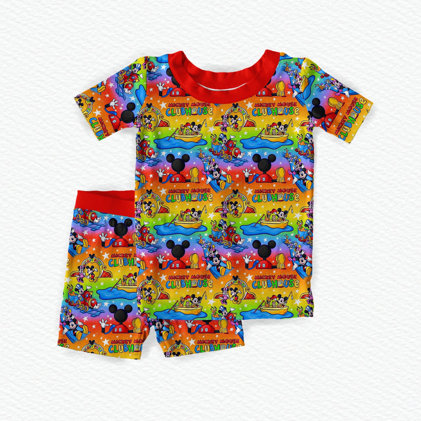 Mouse House Bamboo Short Sleeve & Shorts Two Piece Pajama Set