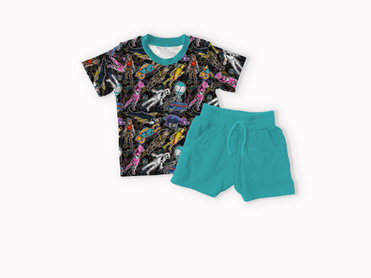 Cranking 90s Bamboo T-shirt & Shorts Set