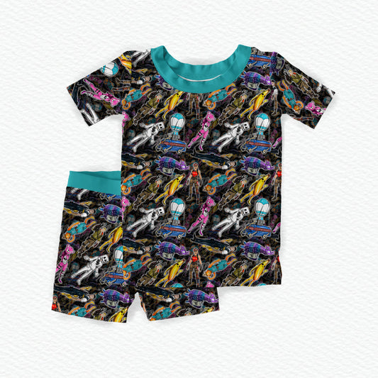 Cranking 90s Bamboo Short Sleeve & Shorts Two Piece Pajama Set