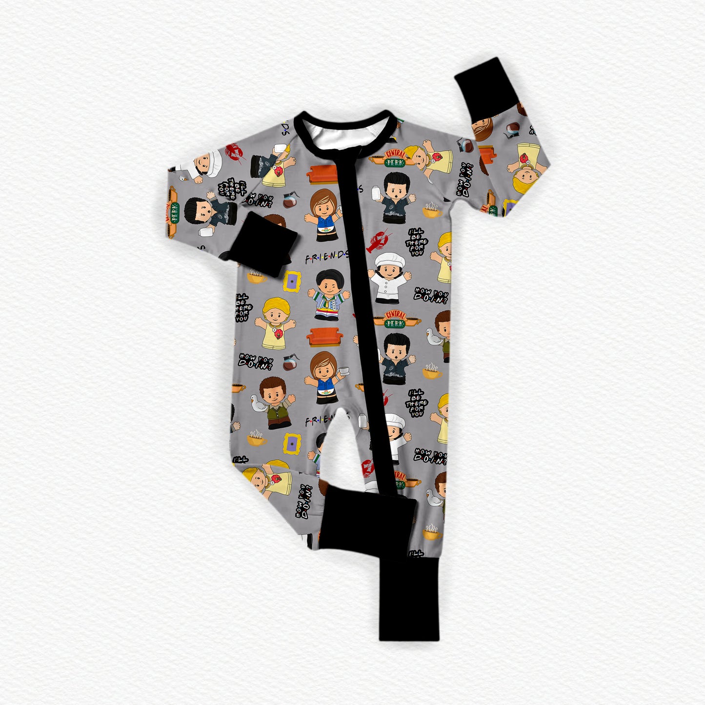 "PIVOT!" Tiny People Bamboo Zippy Pajamas