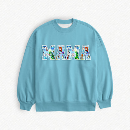 Do You Wanna Build A Snowman? MAMA Embroidered Lightweight Bamboo Spandex Adult Sweatshirt