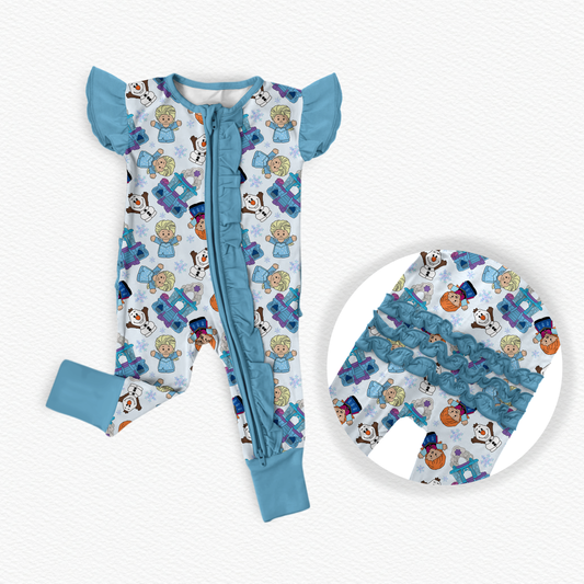 Worth Melting For Tiny People Ruffle Flutter Sleeve Bamboo Zippy Pajamas