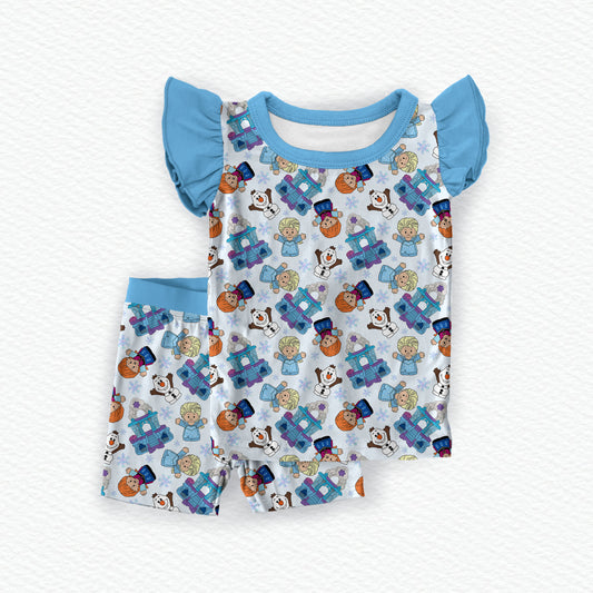 Worth Melting For Tiny People Flutter Sleeve Bamboo Short Sleeve & Shorts Two Piece Pajama Set