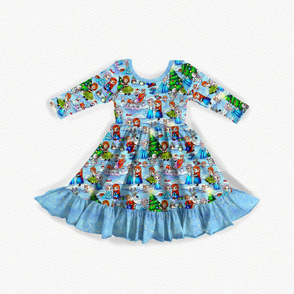 Do You Wanna Build A Snowman? Bamboo Long Sleeve Dress