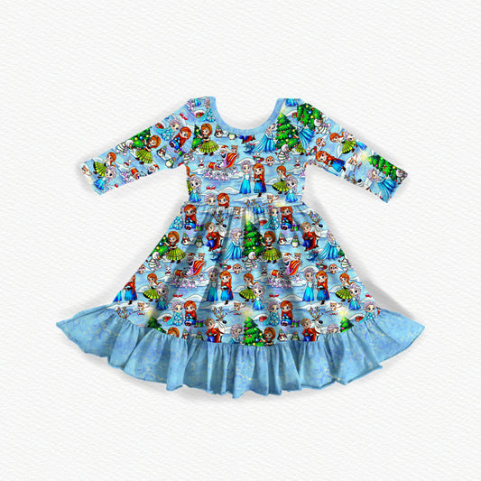 Do You Wanna Build A Snowman? Bamboo Long Sleeve Dress