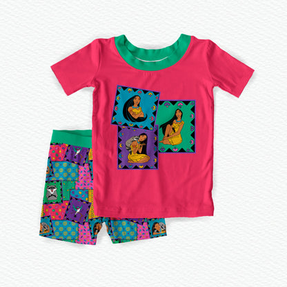 Pocahontas Bamboo Short Sleeve & Shorts Two Piece Pajama Set