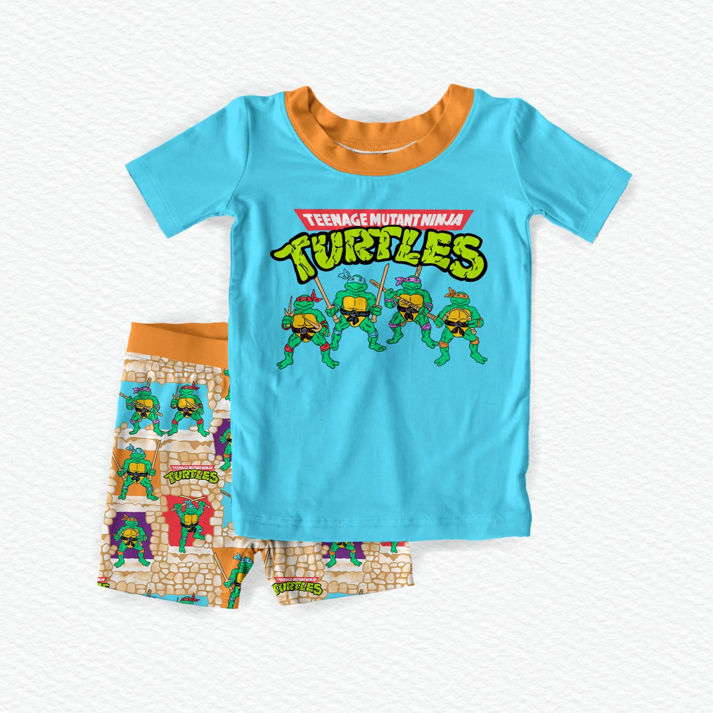 Ninja Turtles Bamboo Short Sleeve & Shorts Two Piece Pajama Set