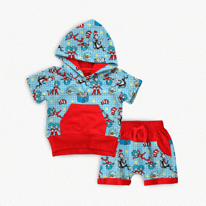 Meet Thing One and Thing Two! Bamboo Hooded Tee & Jogger Shorts Set