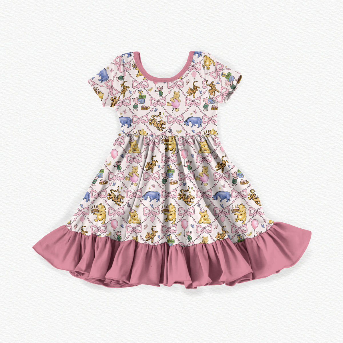 Cake & Honey Bamboo Short Sleeve Ruffle Dress