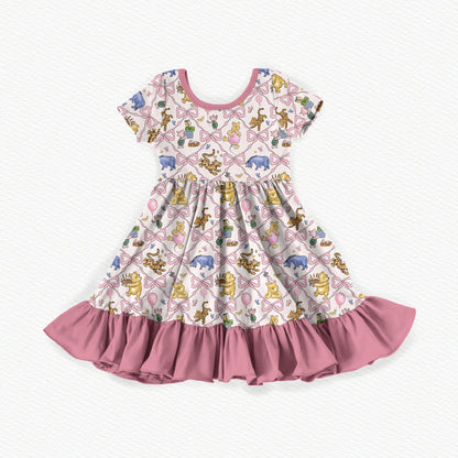 Cake & Honey Bamboo Short Sleeve Ruffle Dress