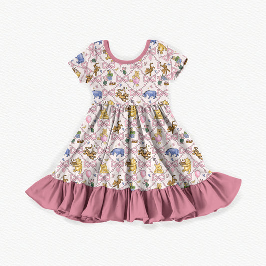 Cake & Honey Bamboo Short Sleeve Ruffle Dress