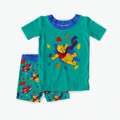Fall Winnie The Pooh Bamboo Short Sleeve & Shorts Two Piece Pajama Set