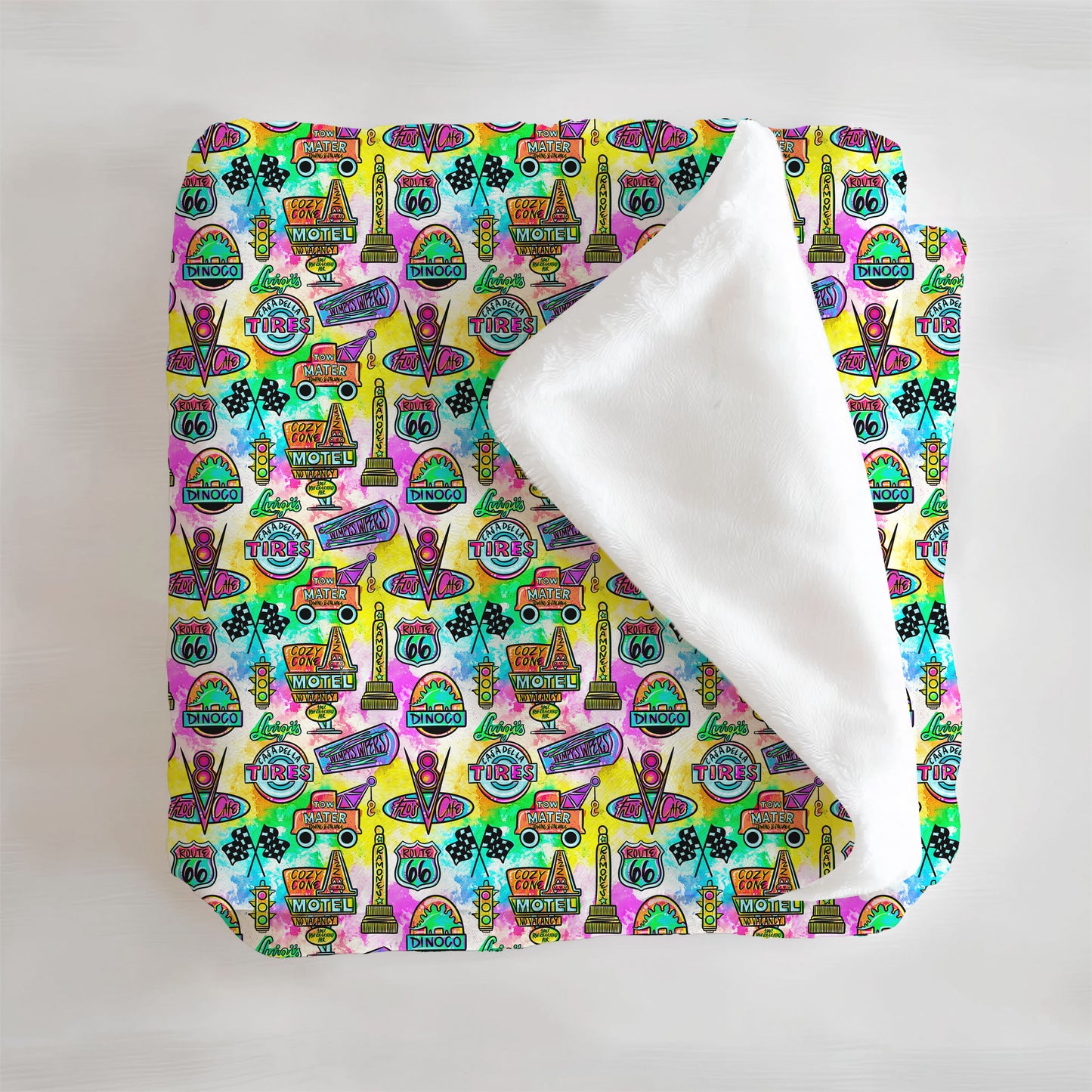 Route 66 Watercolor Minky Blanket