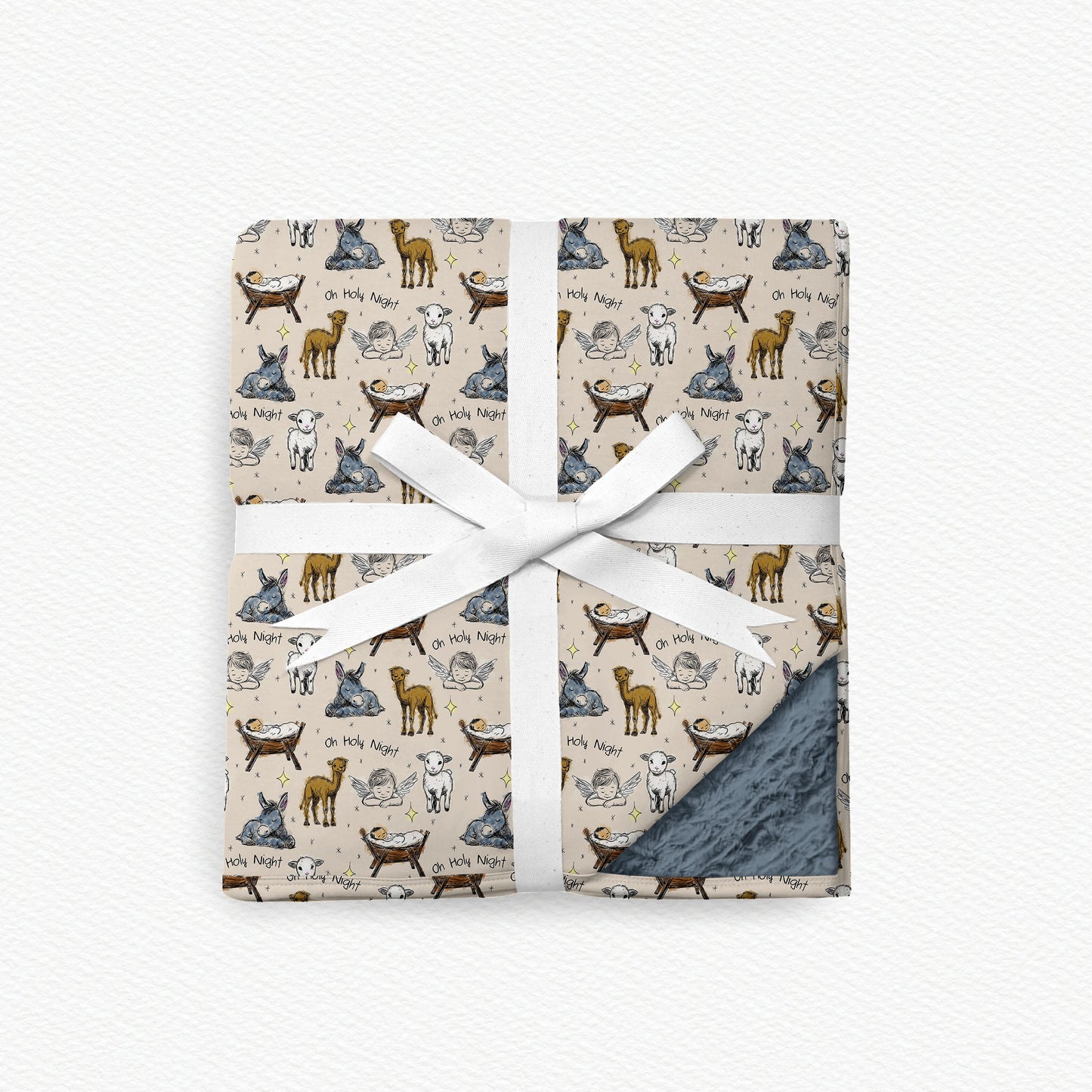 Oh Holy Night Fur Backed Bamboo Blanket