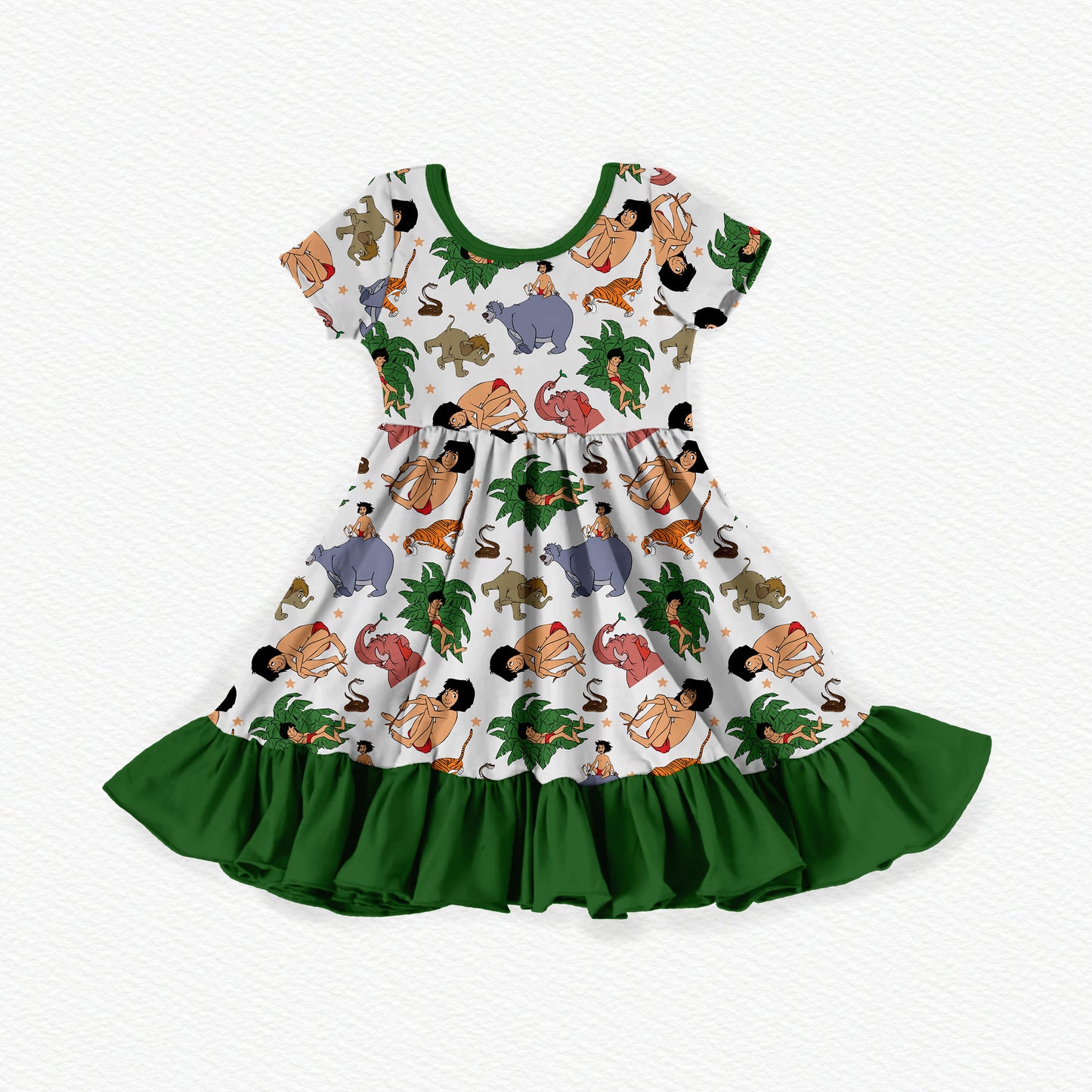 Jungle Book Bamboo Short Sleeve Ruffle Dress