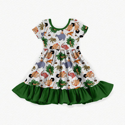 Jungle Book Bamboo Short Sleeve Ruffle Dress