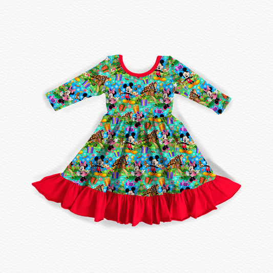 Candy Cane Lane Bamboo Long Sleeve Dress