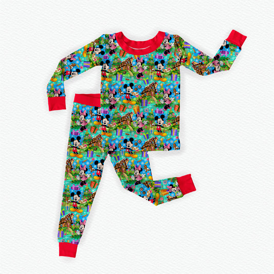Candy Cane Lane Bamboo Long Sleeve Two Piece Pajama Set