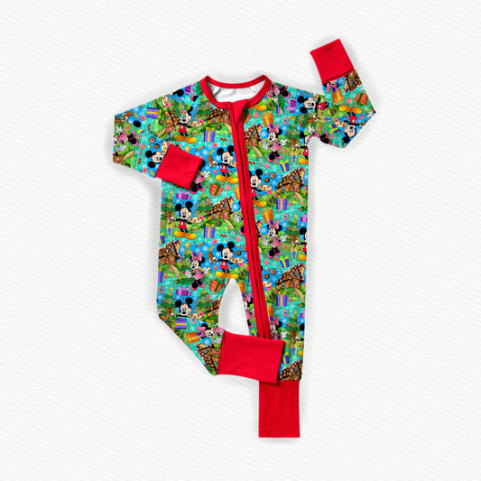 Candy Cane Lane Bamboo Zippy Pajamas