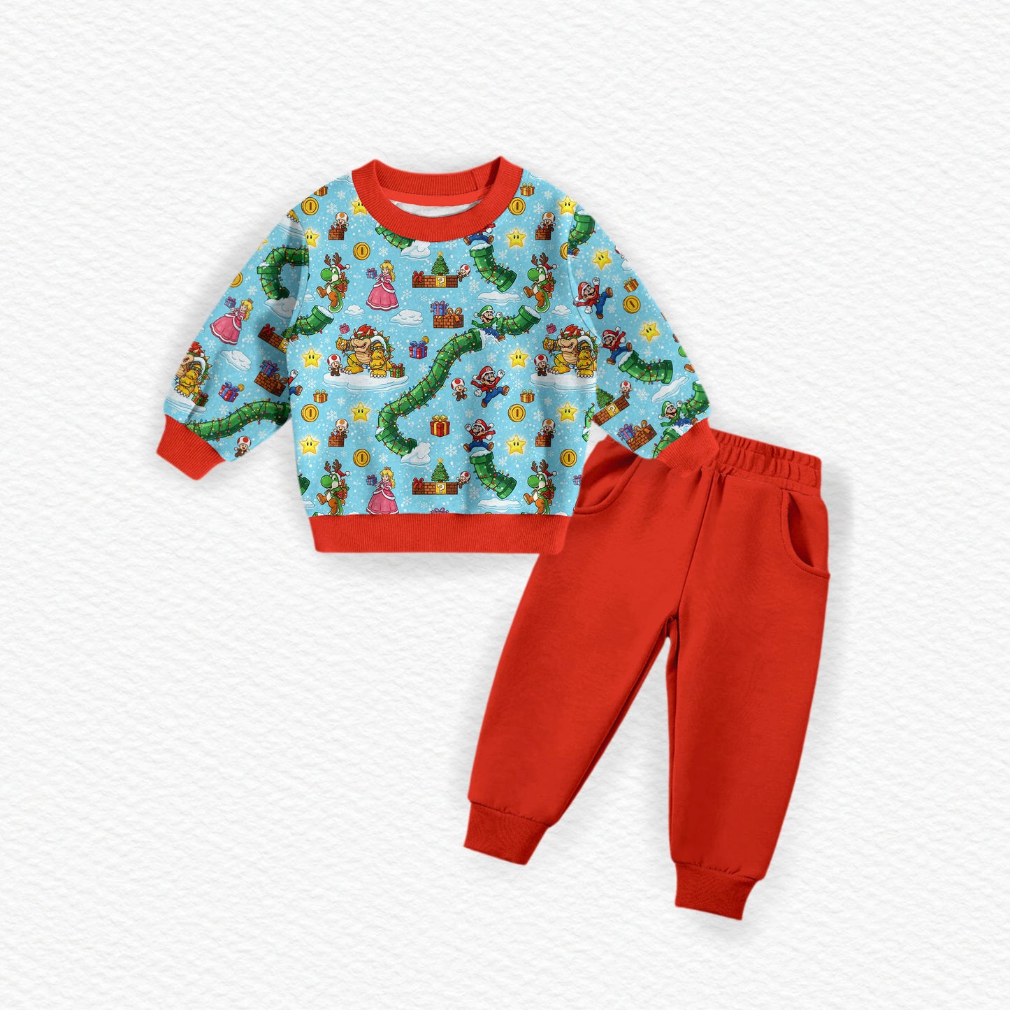 Mario's Christmas Carol Bamboo Crewneck & Jogger Set