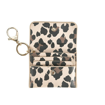 Itzy Ritzy Mini Wallet™ Card Holder & Key Chain Charm- Leopard