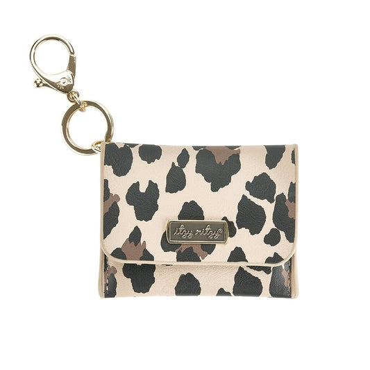Itzy Ritzy Mini Wallet™ Card Holder & Key Chain Charm- Leopard