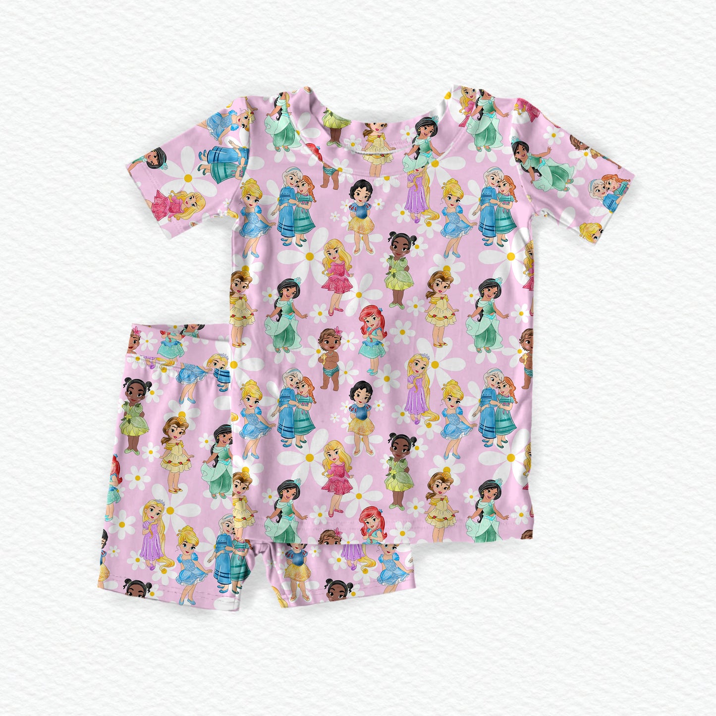 Baby Doll Royals Bamboo Short Sleeve & Shorts Two Piece Pajama Set