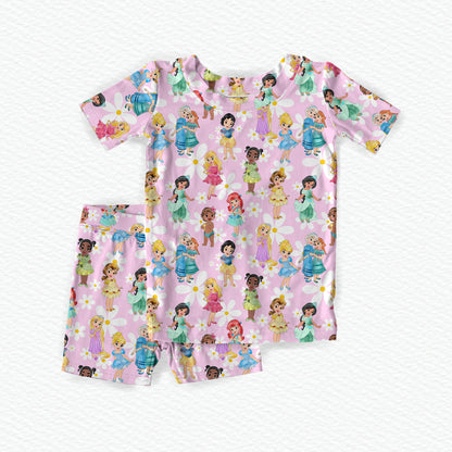Baby Doll Royals Bamboo Short Sleeve & Shorts Two Piece Pajama Set