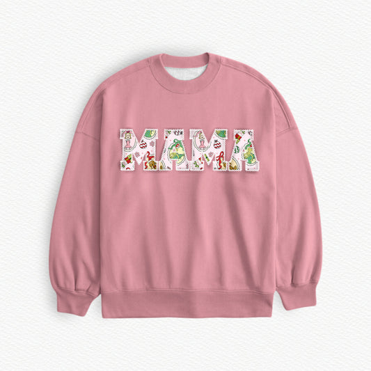 Lou Who MAMA Embroidered Lightweight Bamboo Spandex Adult Sweatshirt