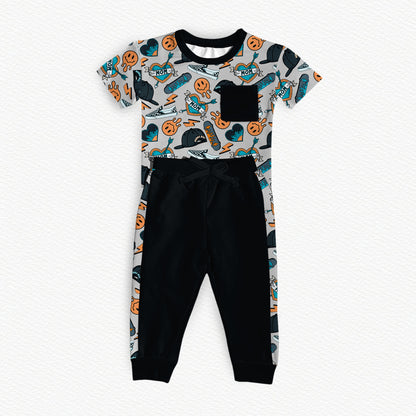 Mama's Skater Boy Bamboo Pocket Tee & Racer Stripe Pants Set