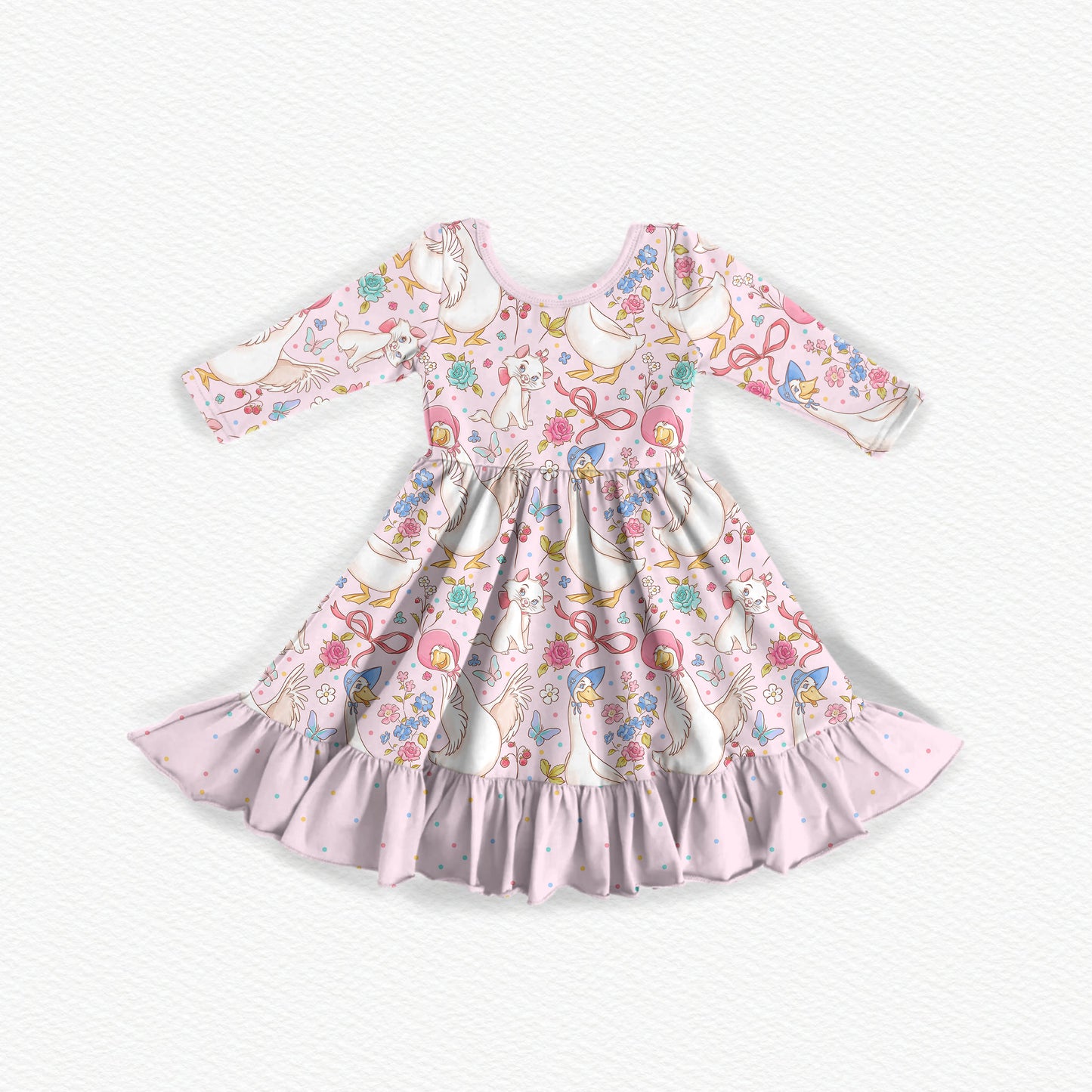 Marie Bamboo Long Sleeve Ruffle Dress