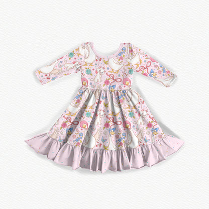 Marie Bamboo Long Sleeve Ruffle Dress