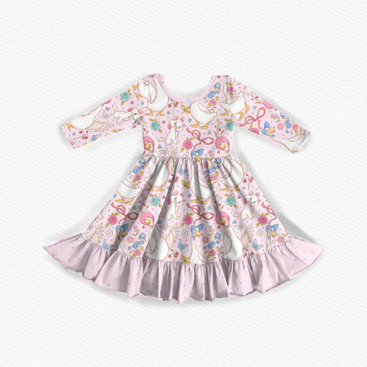 Marie Bamboo Long Sleeve Ruffle Dress