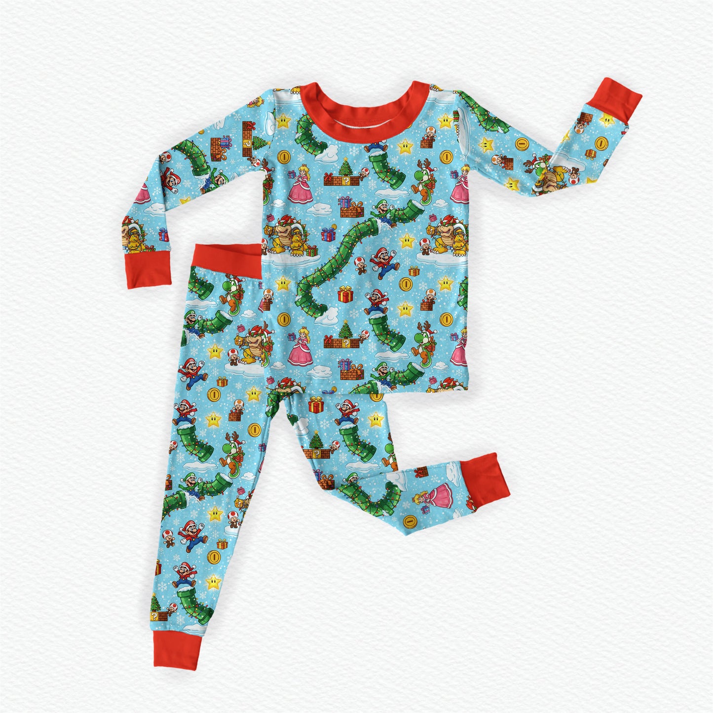Mario's Christmas Carol Bamboo Long Sleeve Two Piece Pajama Set
