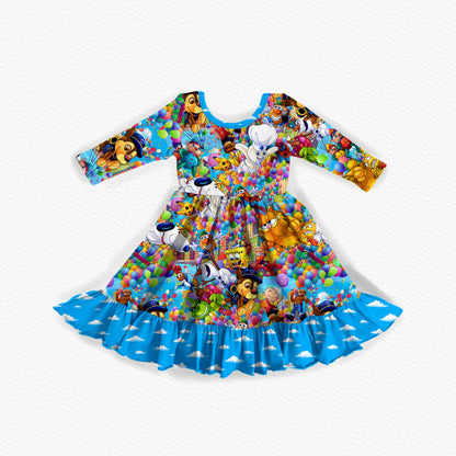 Macy's Thanksgiving Parade Bamboo Long Sleeve Ruffle Dress