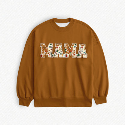 Milk & Cookies MAMA Embroidered Lightweight Bamboo Spandex Adult Sweatshirt