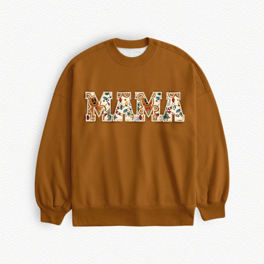Milk & Cookies MAMA Embroidered Lightweight Bamboo Spandex Adult Sweatshirt
