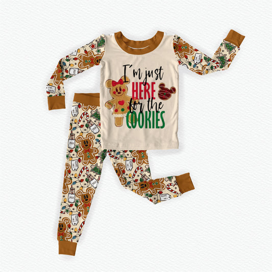 Milk & Cookies Graphic Bamboo Long Sleeve Two Piece Pajama Set
