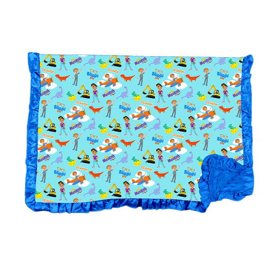 Blippi Bamboo Minky Dot Toddler Blanket With Ruffle