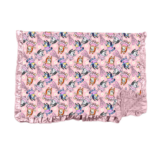 Heeler Ballerina Bamboo Minky Dot Toddler Blanket With Ruffle