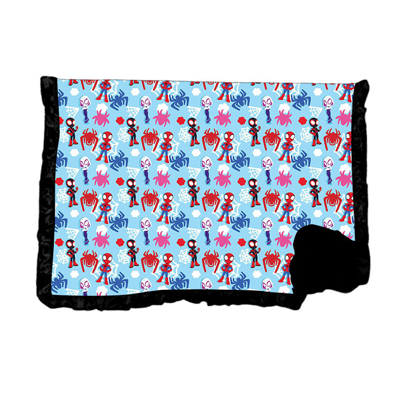 Spidey Bamboo Minky Dot Toddler Blanket With Ruffle