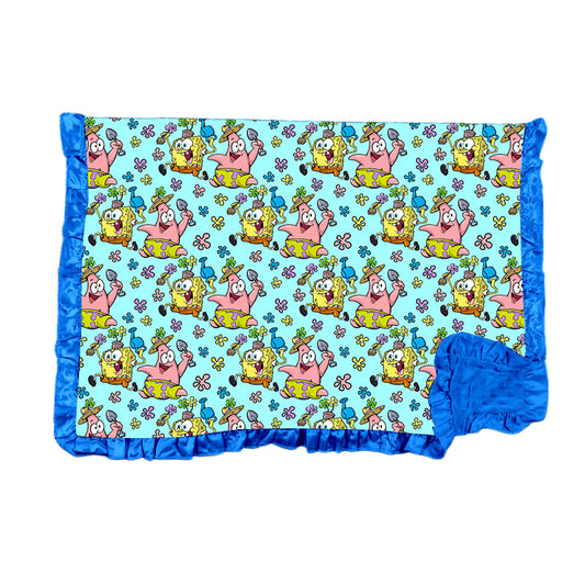 Bikini Bottom Bamboo Minky Dot Toddler Blanket With Ruffle