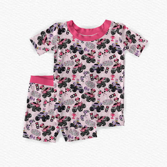 Bows & Burnouts Bamboo Short Sleeve & Shorts Two Piece Pajama Set